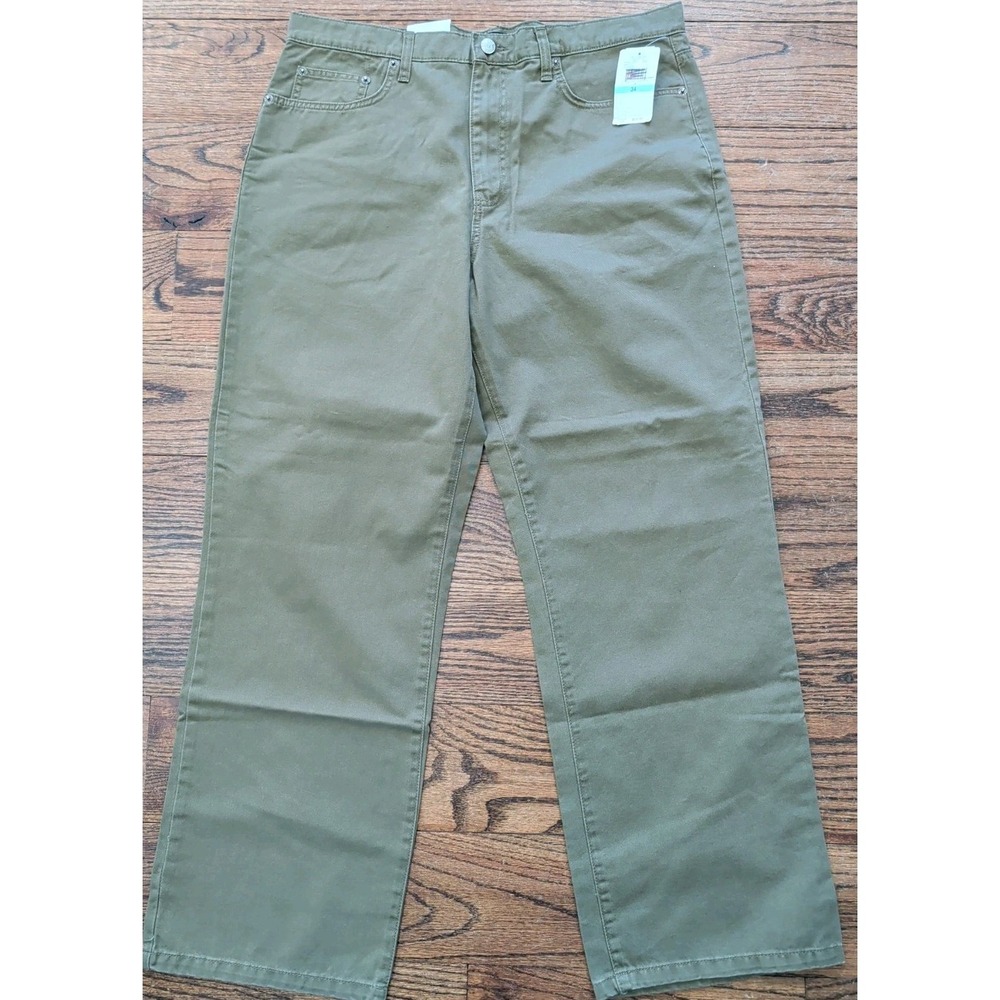 NWT Vtg Polo Ralph Lauren Jeans Co Army Green Y2K Baggy Fit Straight Leg 34x30